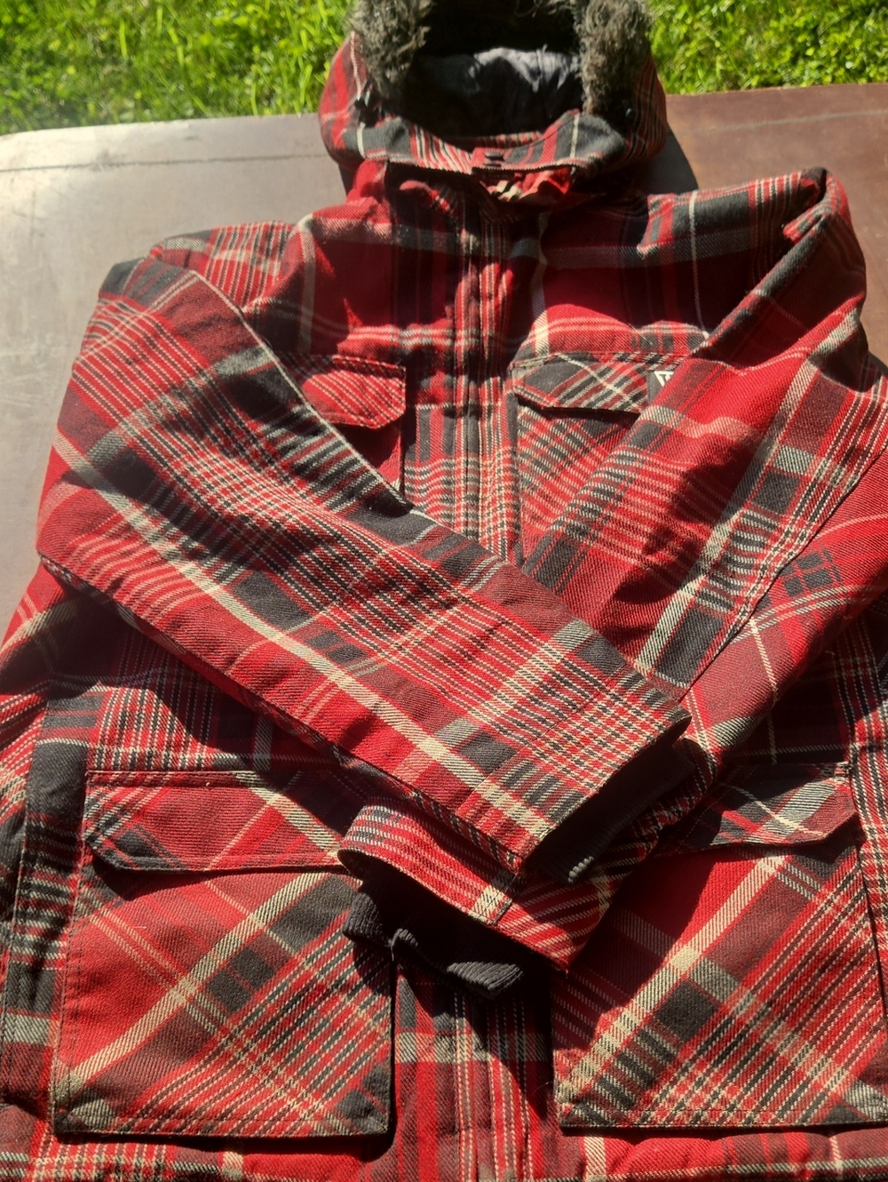 Vurt Red Plaid Hooded Jacket